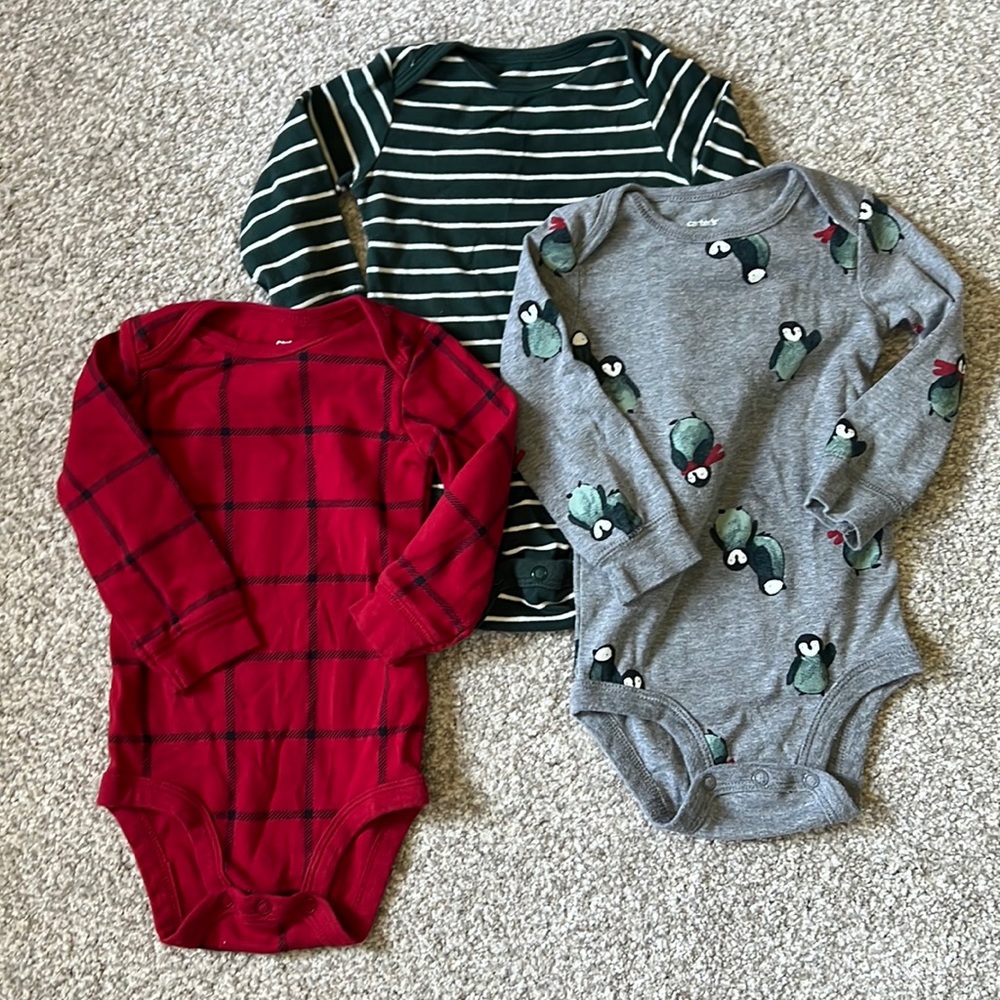Holiday Print Carter Onesie Bundle